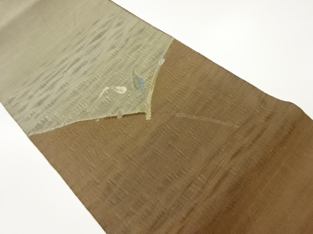 すくい織枝葉模様織出し袋帯